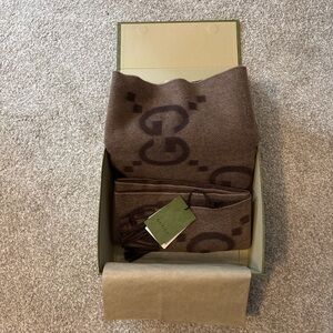 Gucci Brown Patterned Scarf